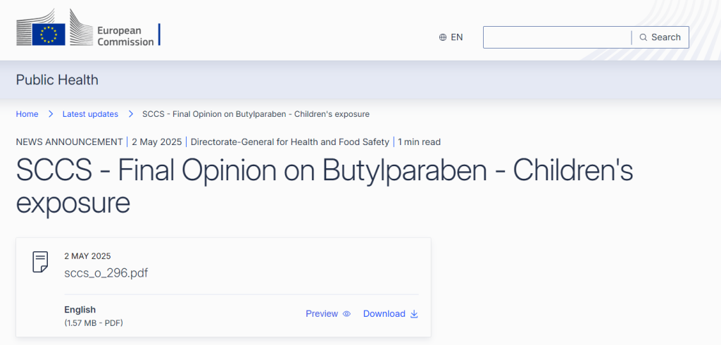 Ingredient Butylparaben